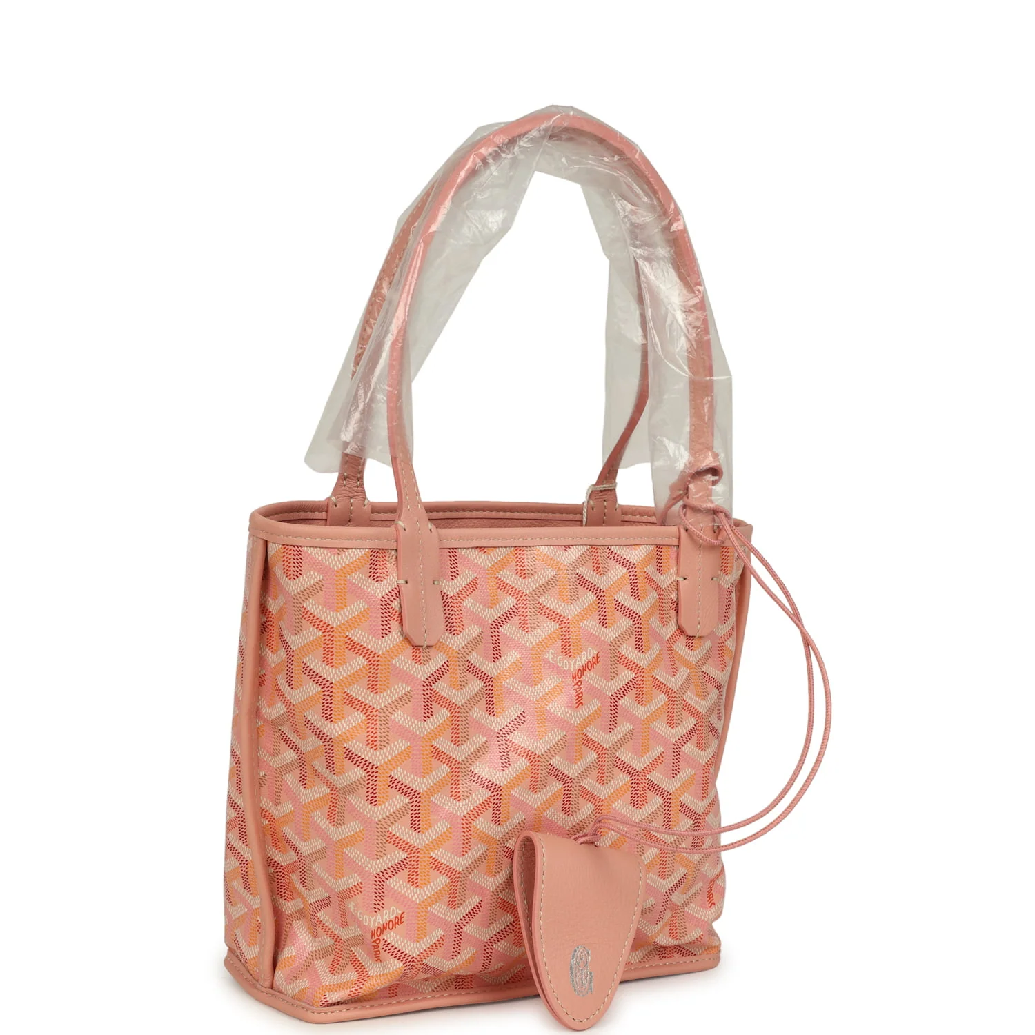 GOYARD Goyardine Anjou Powder Pink Mini Bag Palladium Hardware