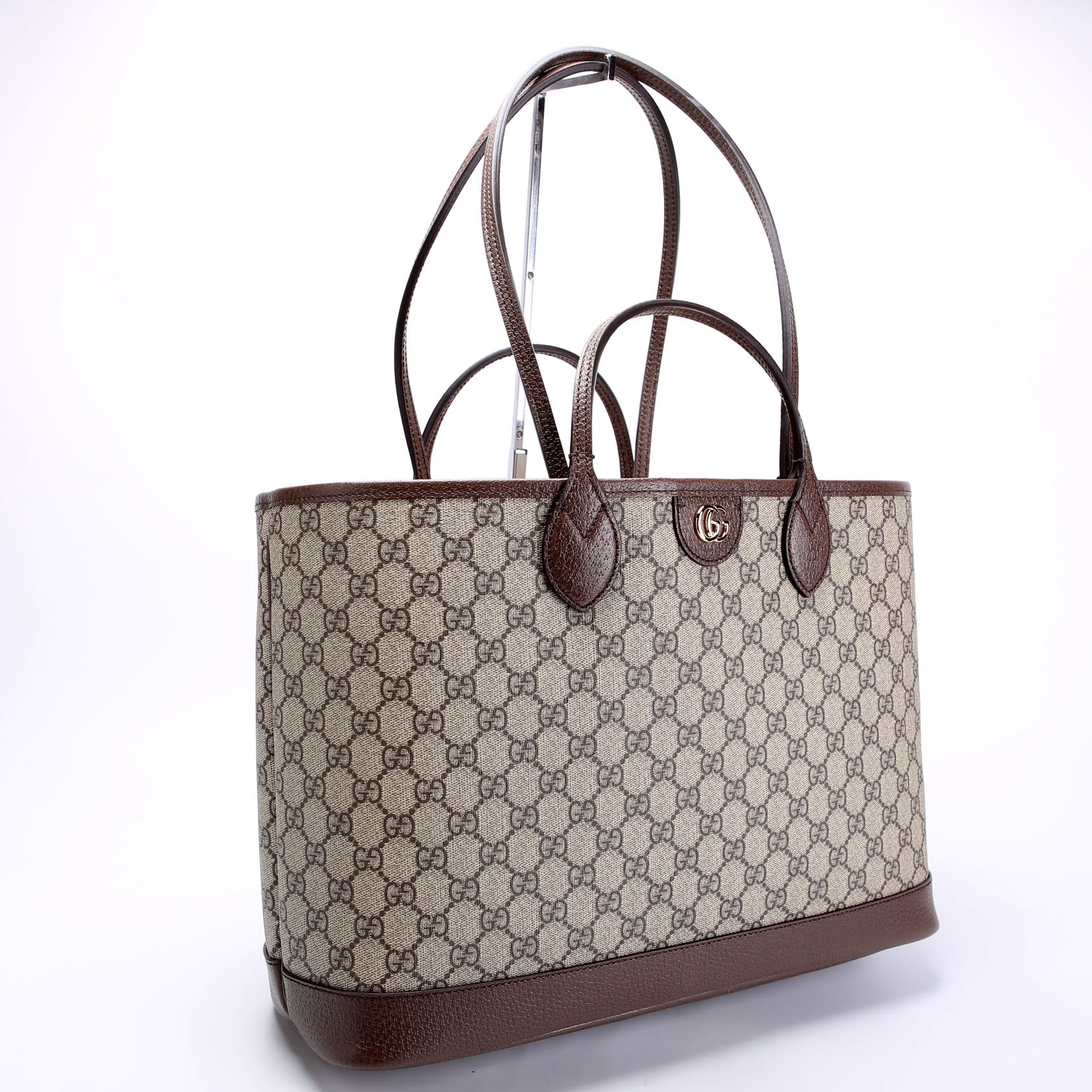 GUCCI 739730 Ophidia GG Supreme Medium Tote Tan