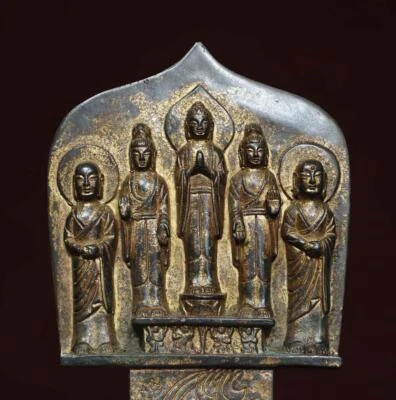 23CM Old Chinese Bronze Statue w/ Buddha N2863