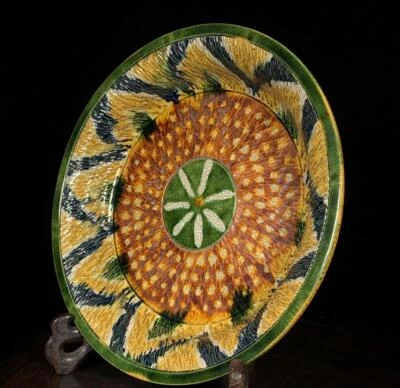 Old Chinese Tang Tri-colour Dish w/flower CK745