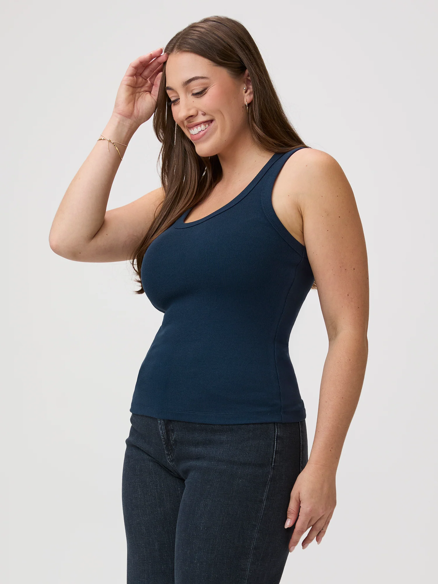 Dark Navy Ribbed Tank