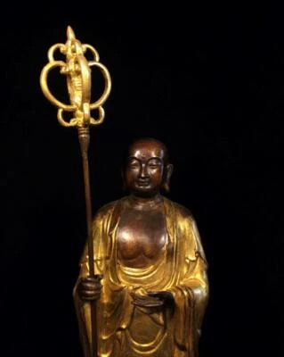 47CM Old Chinese Bronze Gilding Statue Buddha CK315