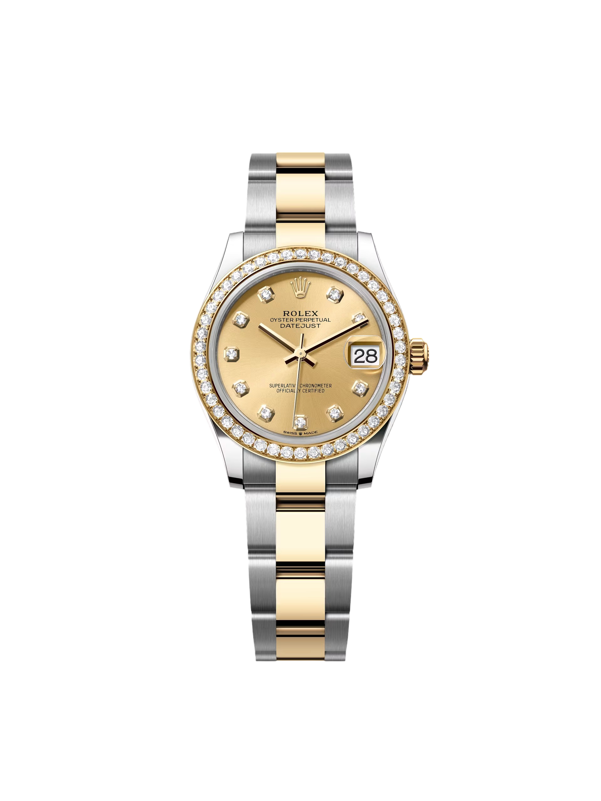 RLX Datejust m278383-0025/0026 31mm Champagne Dial Oyster Bracelet