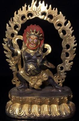 21CM Old Chinese Bronze Gilding Statue Buddha CK406