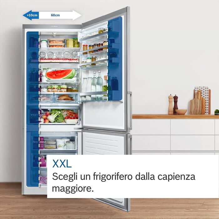 BOSCH - Frigorifero Combinato KGN86AIDR Classe D 186x86 cm-Acciaio anti-impronta