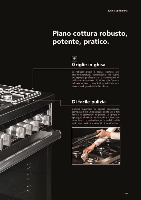 GLEM GAS - Cucina a gas ST965VI Classe A-INOX