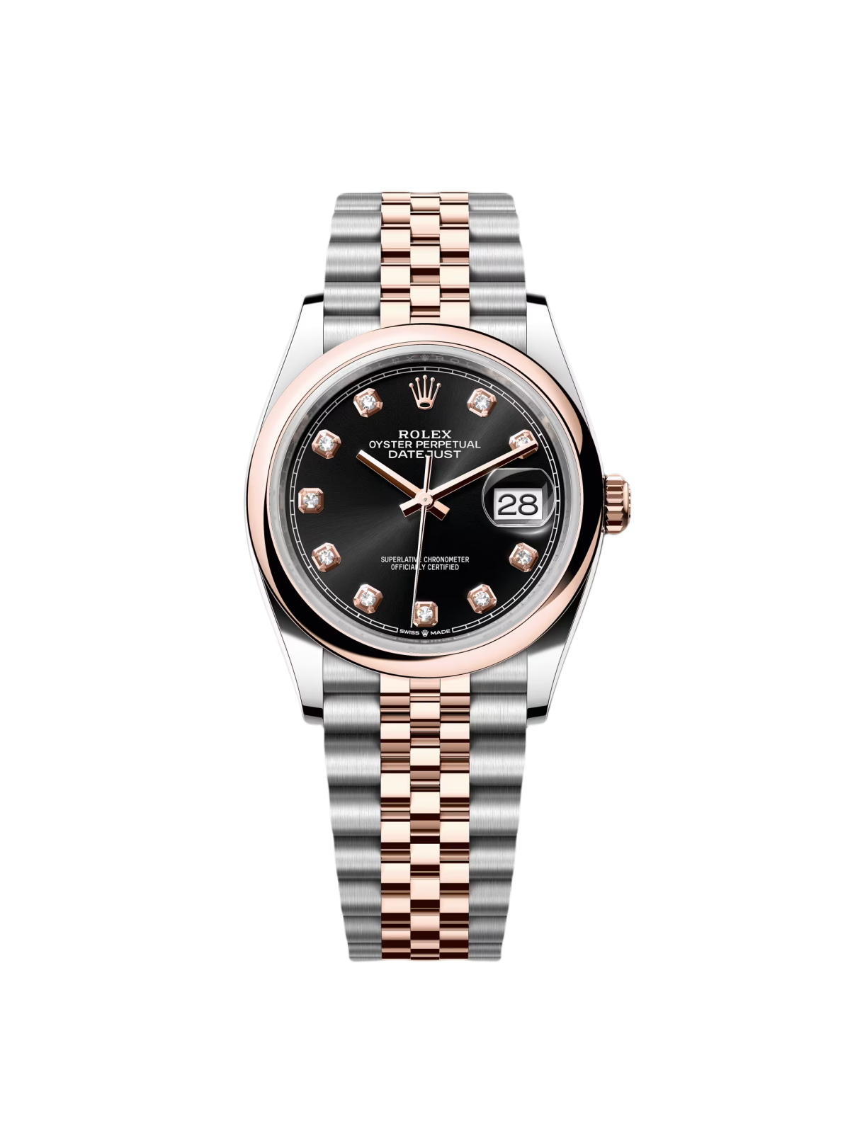 RLX  Datejust 36mm 126201 Bright Black Dial Jubilee Bracelet Watch