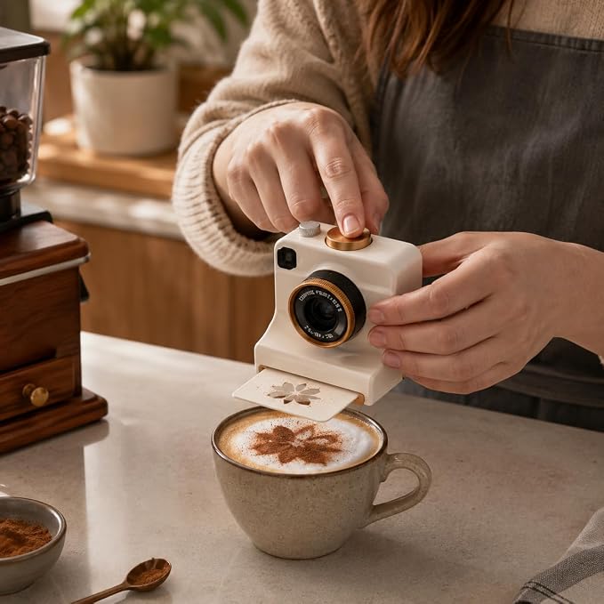 3D Printed Latte Art Camera, One-Click Coffee Art Machine 🎁 Special Christmas Gift
