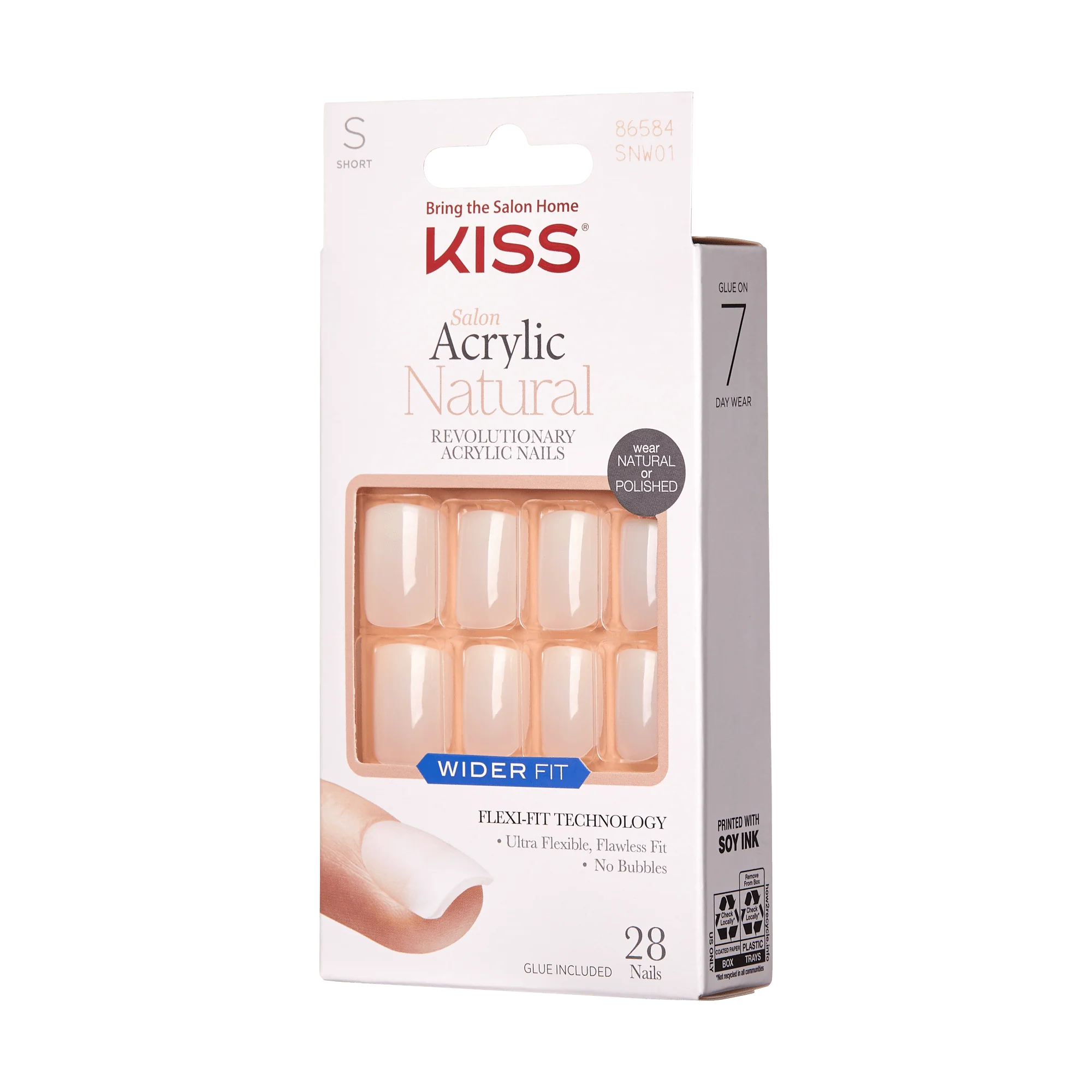 KISS Salon Acrylic Natural Press On Glue Nails - Rare