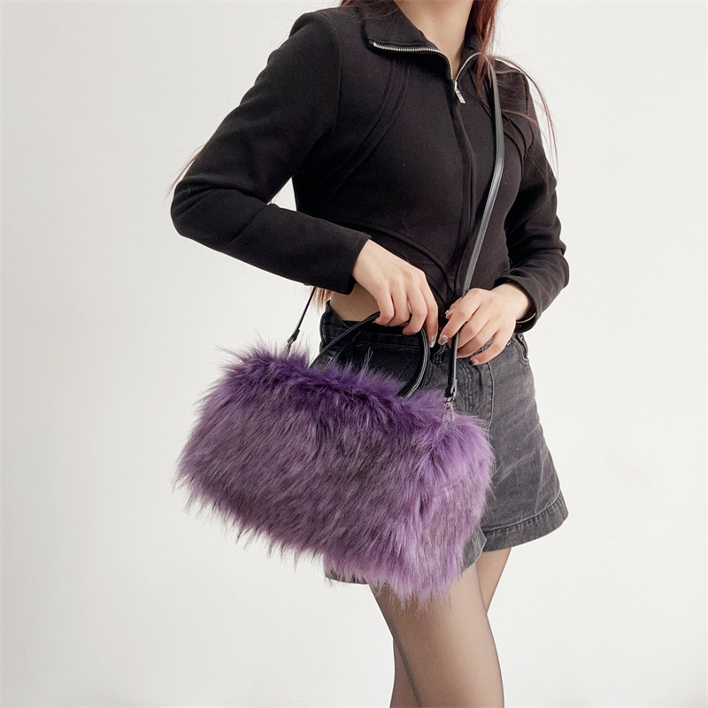 Plush messenger European style handbag