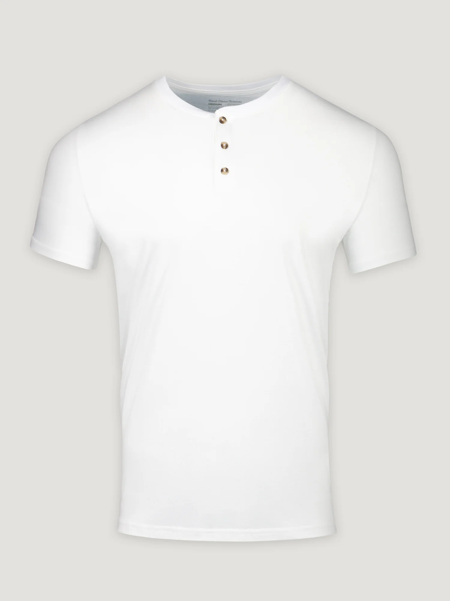White Short Sleeve Henley