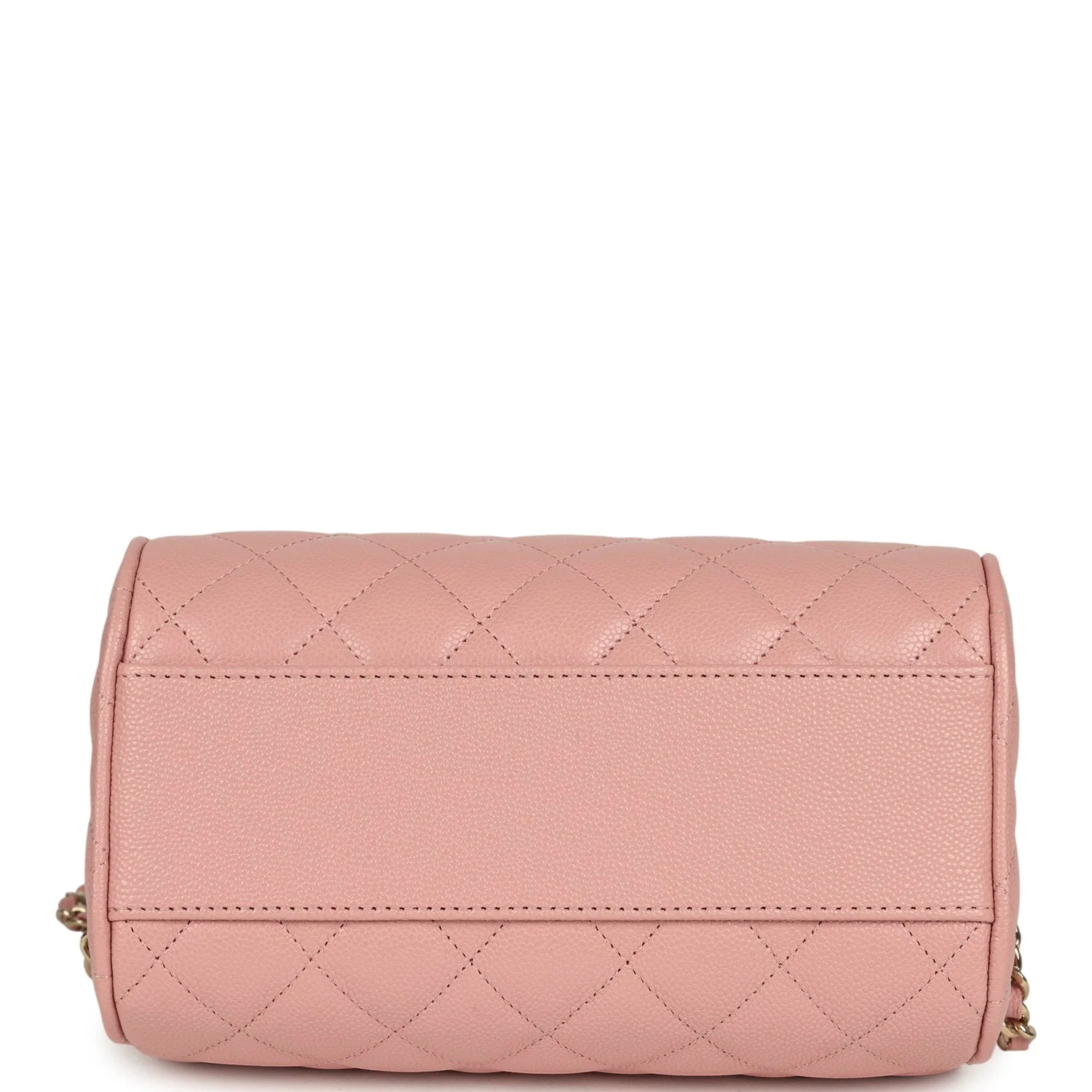 Chanel Mini Timeless Classic Barrel Bag with Chain Pink Shiny Caviar Light Gold Hardware