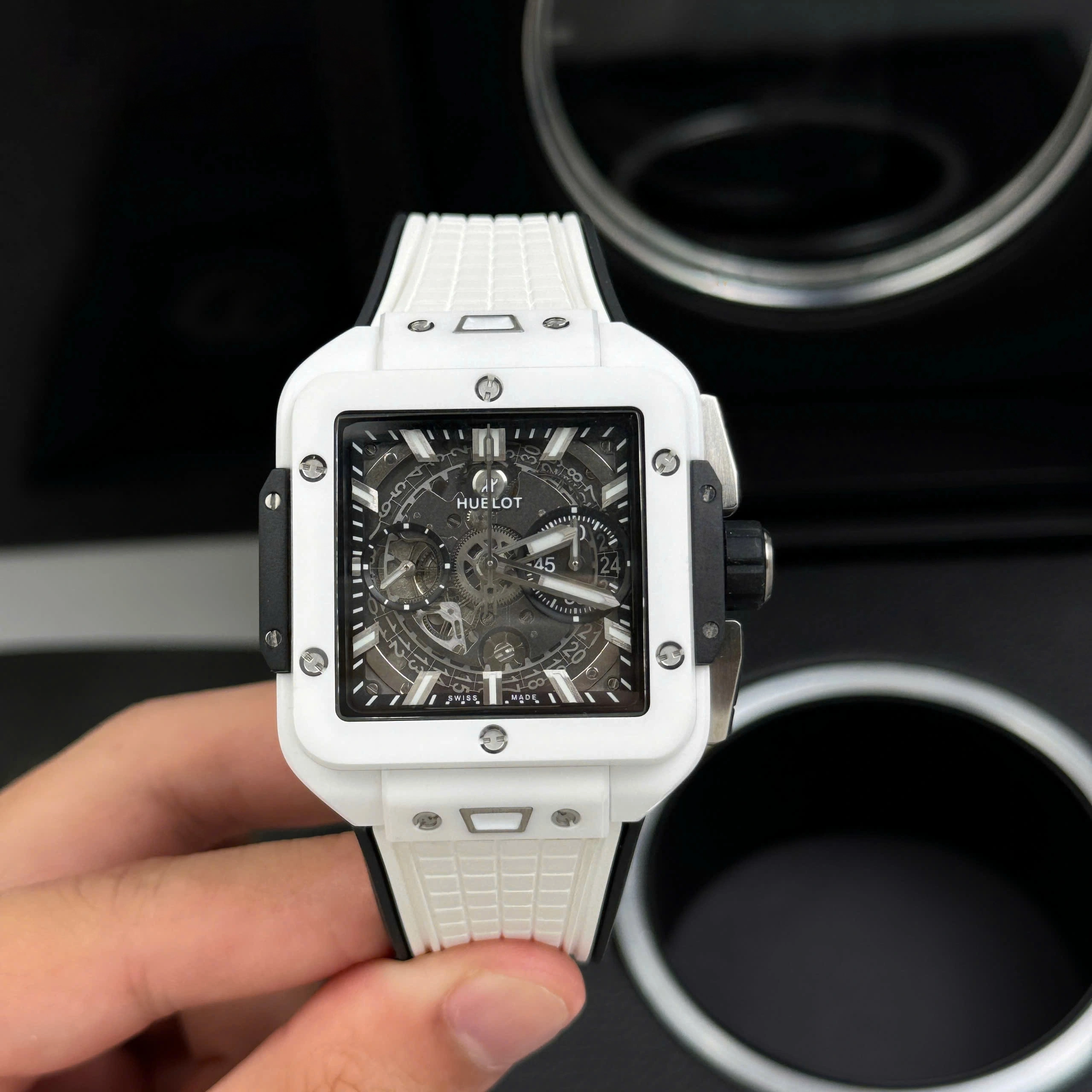 Hublot Square Bang Unico 821.HX.0170.RX 821HX0170RX 42mm White Dial Ceramic Replica