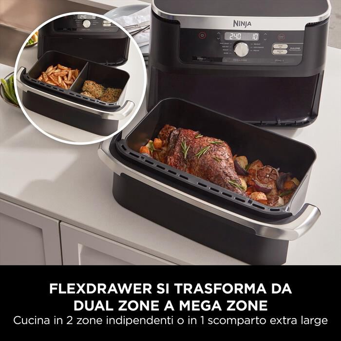 NINJA - Friggitrice ad aria FLEXDRAWER DA 10,4L-nero