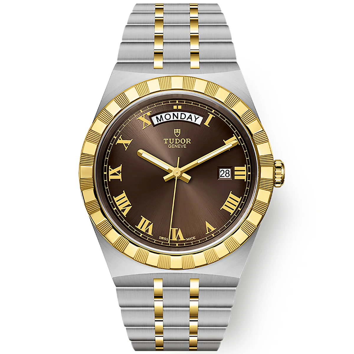 【7A Quality】TUDOR Royal Date/Day 41mm S&G Brown Roman Dial Automatic Watch M28603-0007