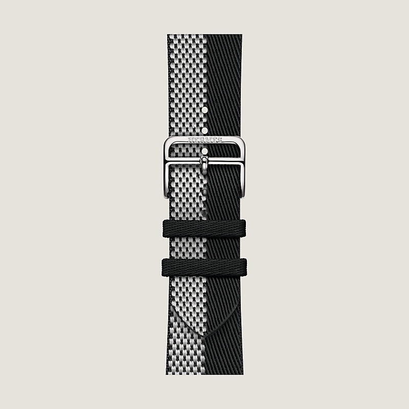 Band Apple Watch Hermès Single Tour 46 mm Toile H Double Jeu