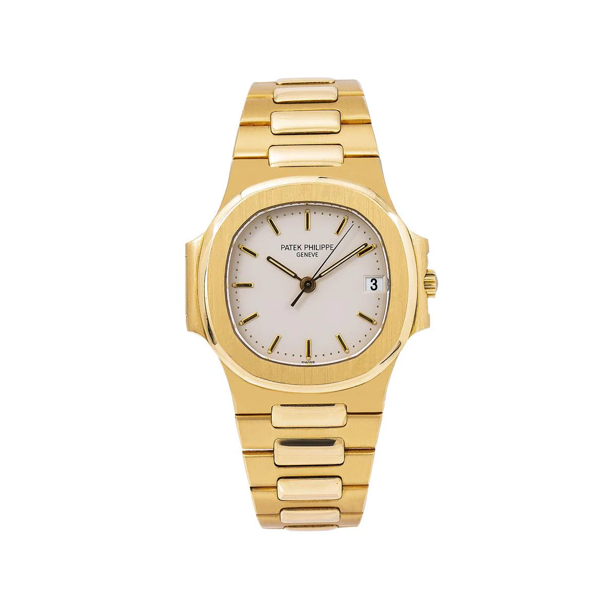Patek Philippe Nautilus 3800 37MM White Dial With 18K Yellow Gold Bracelet