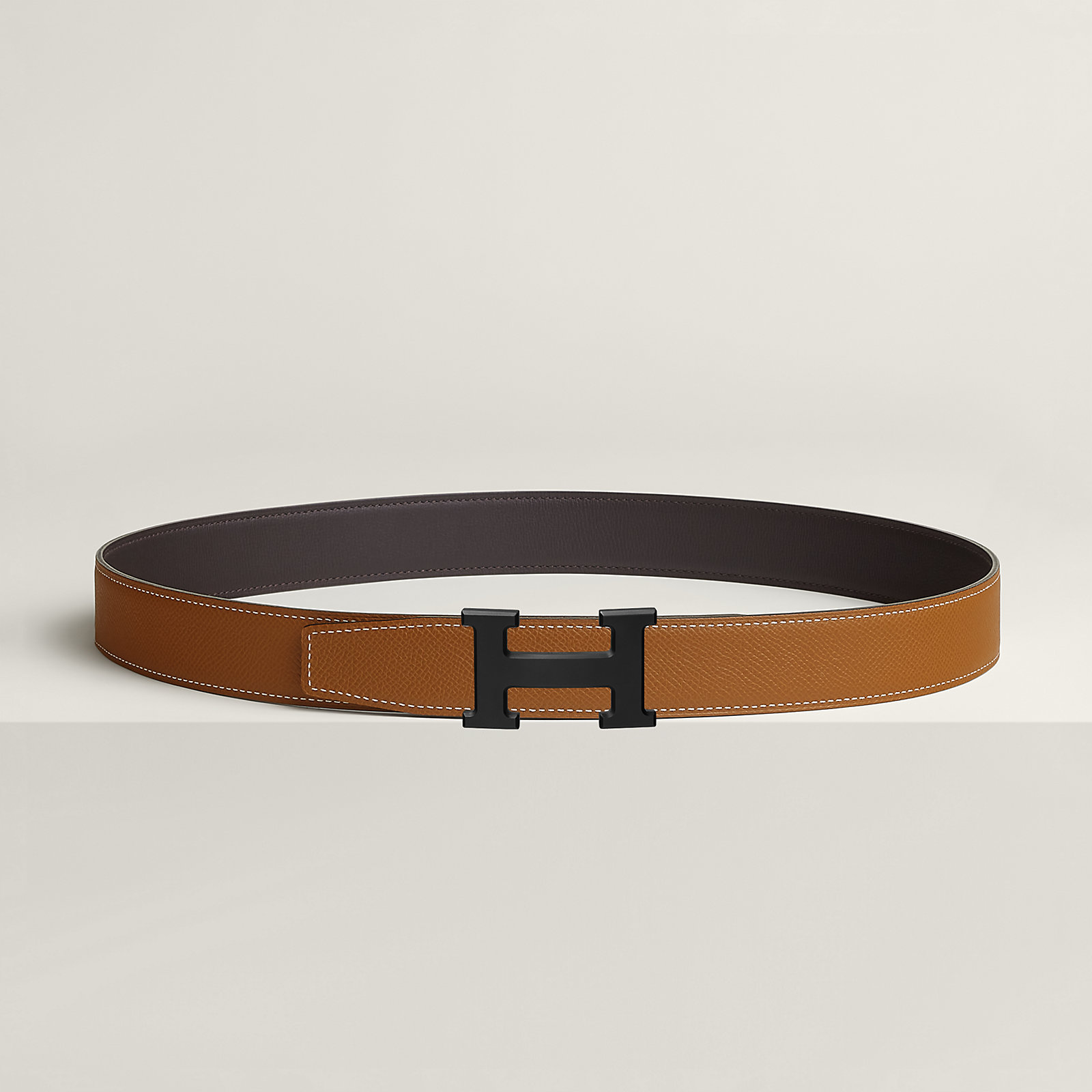 H belt buckle & Reversible leather strap 32 mm