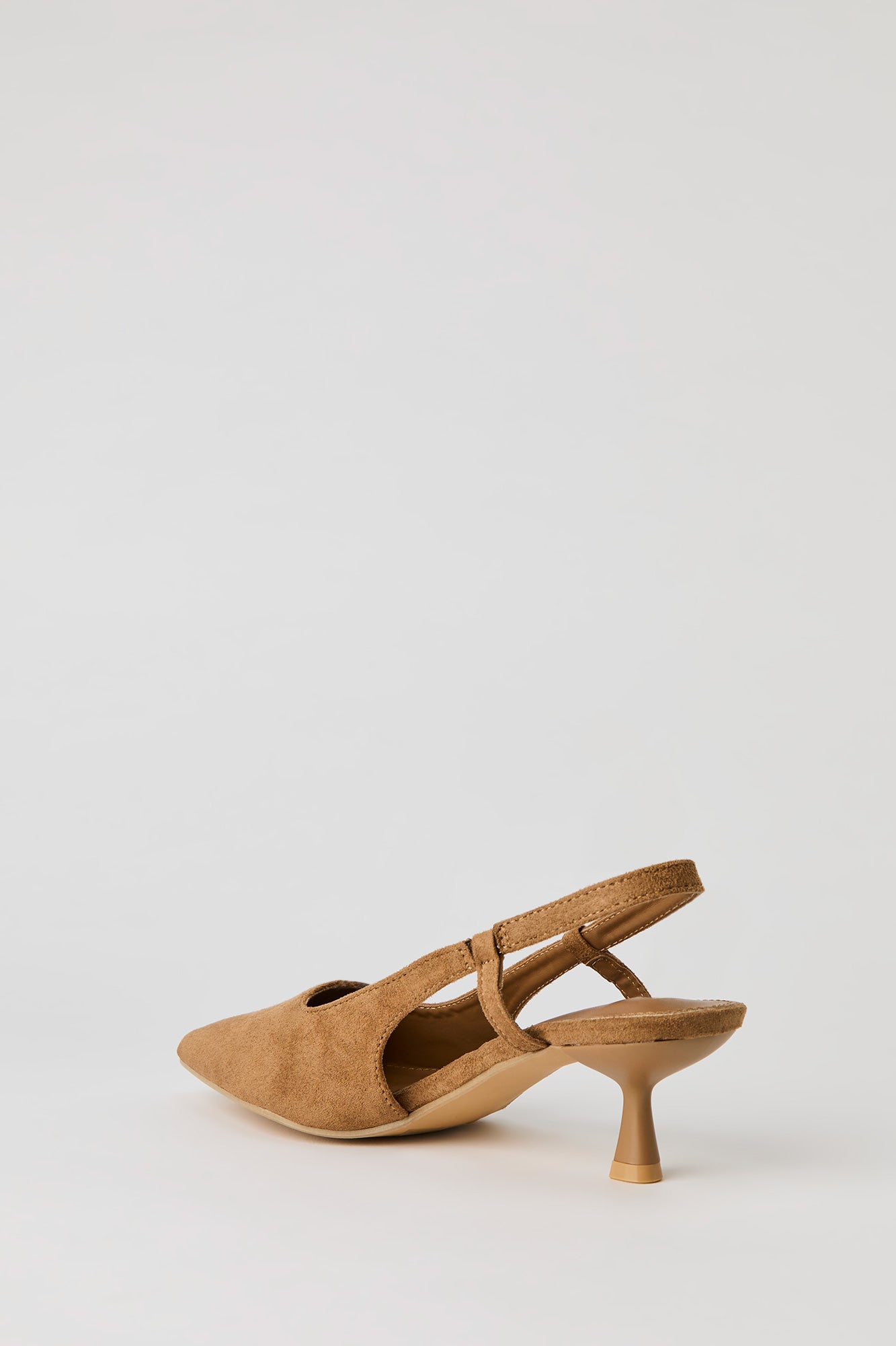 Faux Suede Slingback Kitten Heel