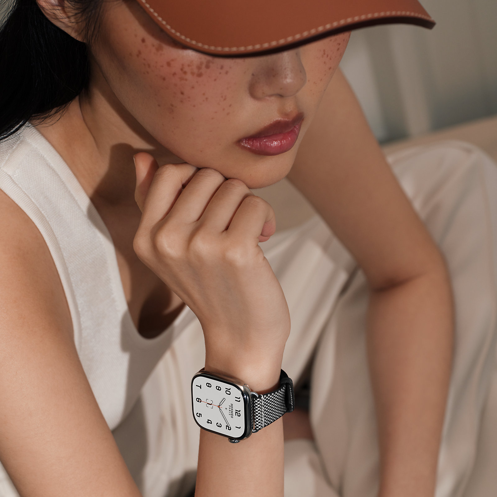 Series 11 case & Band Apple Watch Hermès Single Tour 42 mm Toile H