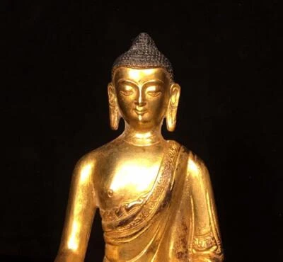 21CM Old Chinese Bronze Statue Buddha N1722