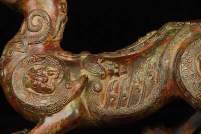 50CM Old Chinese Bronze Statue w/kylin N1737