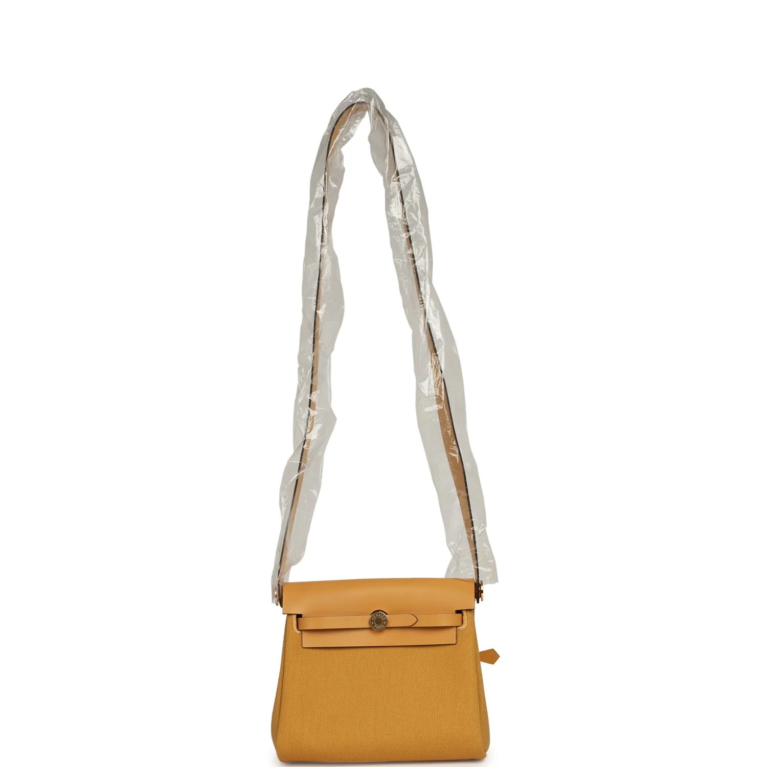 Hermes Herbag Zip 20 Mini Paille Toile Militaire Canvas, Vache Hunter Gold Hardware
