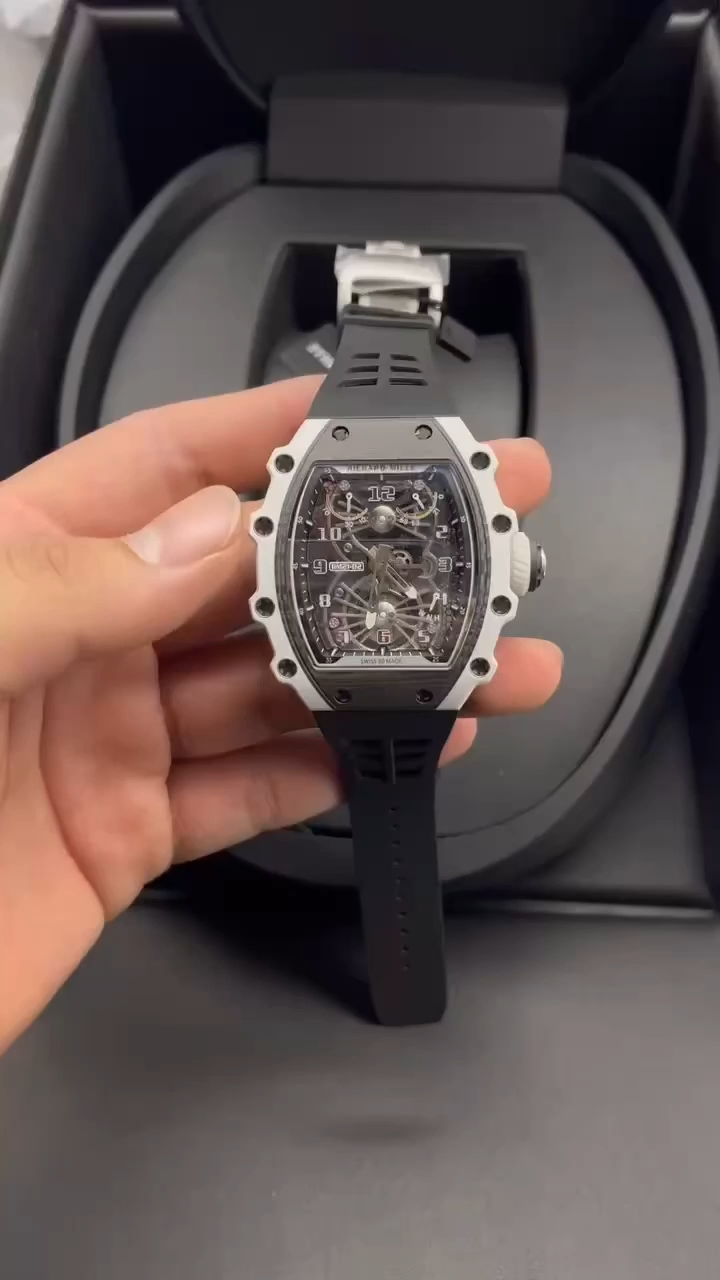 【7A Quality】Richard Mille RM 21-02 Tourbillon Aerodyne Quarts TPT Carbon Black