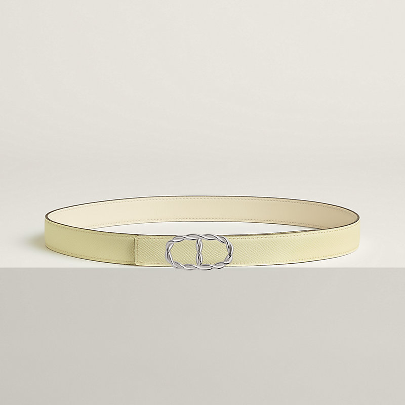 Maillon Torsade belt buckle & Reversible leather strap 24 mm