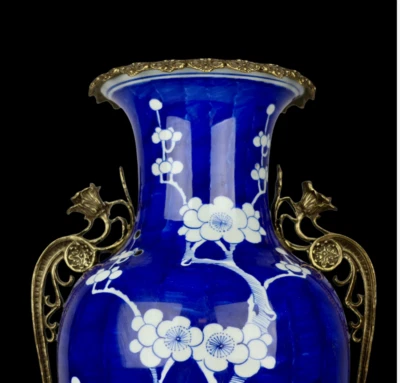 52CM Old Chinese Blue and White Vase w/plum blossom N3926