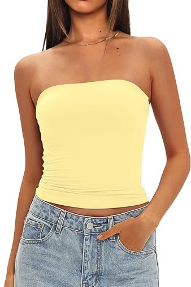 ELOWENA Womens Padded Tube Tops Bulit in Bra