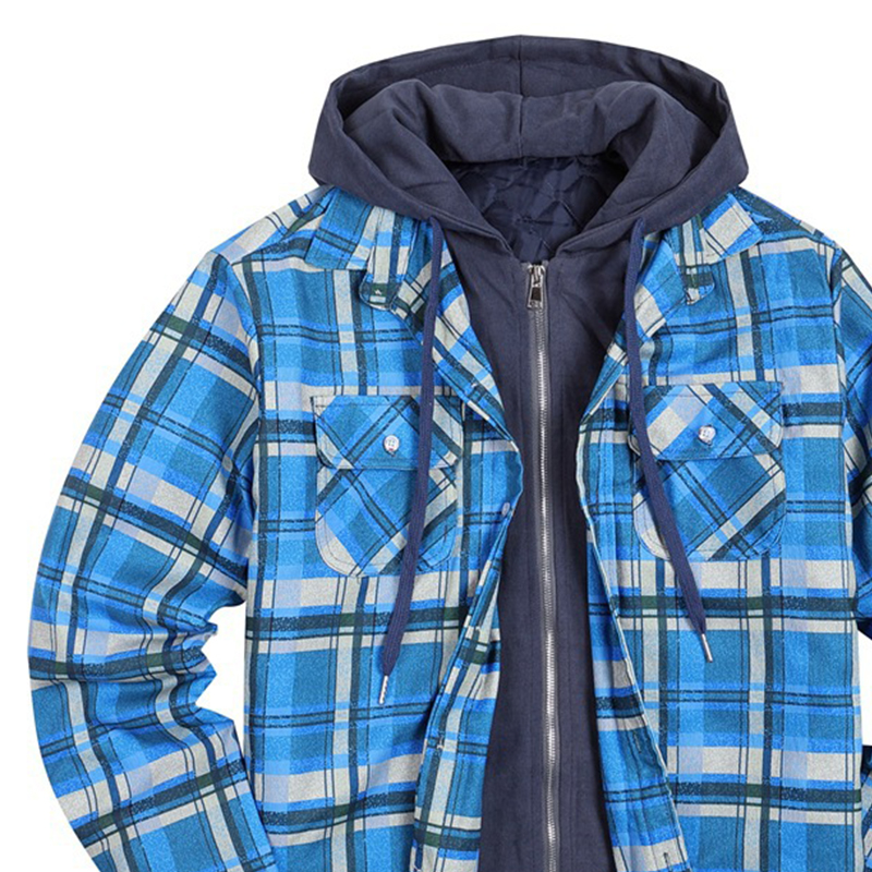 Hooded Check Padded Warm Jacket