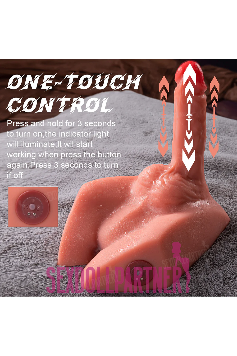 US Stock - SQ-MAR30024 TPE Premium Male Ass Sex Doll With Auto-thrusting Dildo