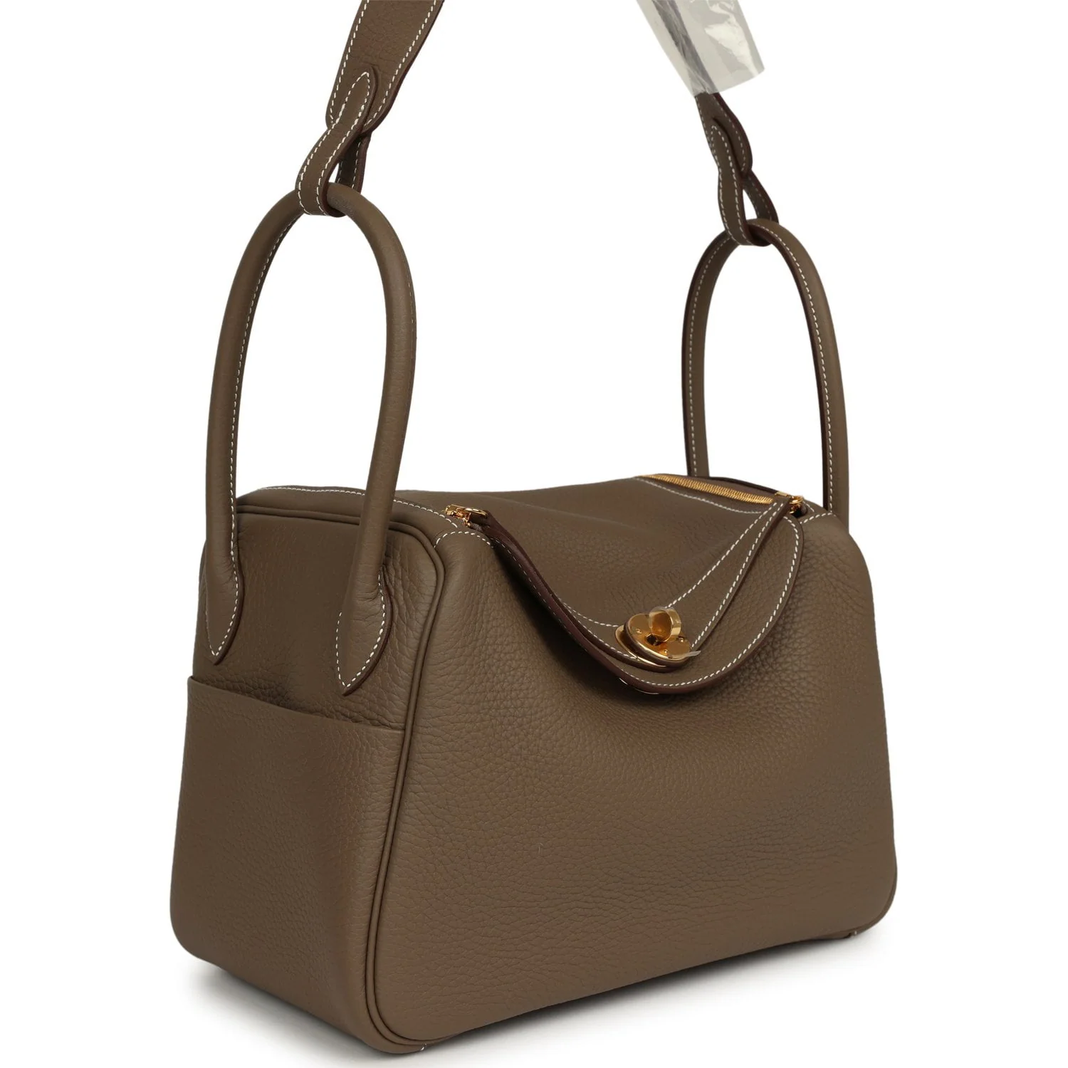 HERMÈS Lindy 26 Etoupe Clemence Gold Hardware