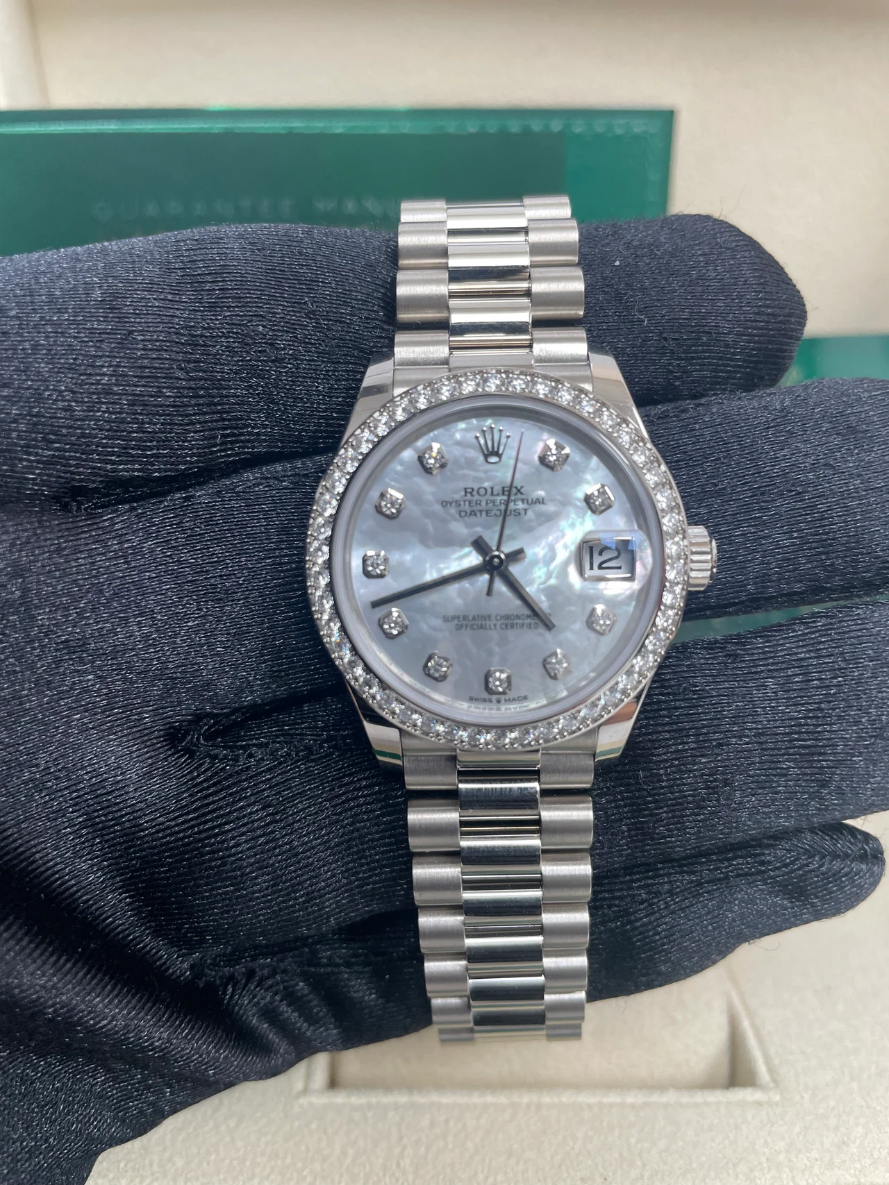 RLX Datejust m278289RBR-0005 31mm Datejust Diamond Bezel MOP Dial