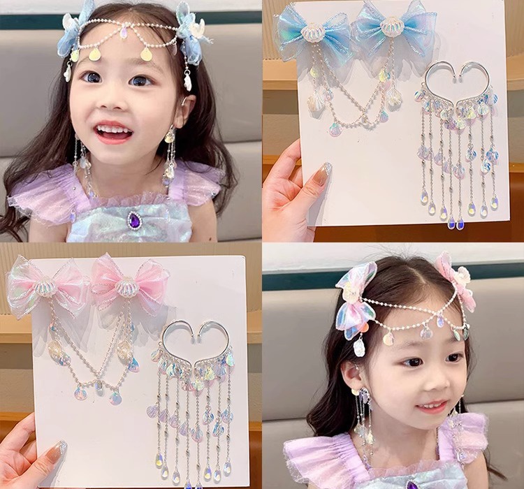 Chain child baby hairpin pearl hair accessories