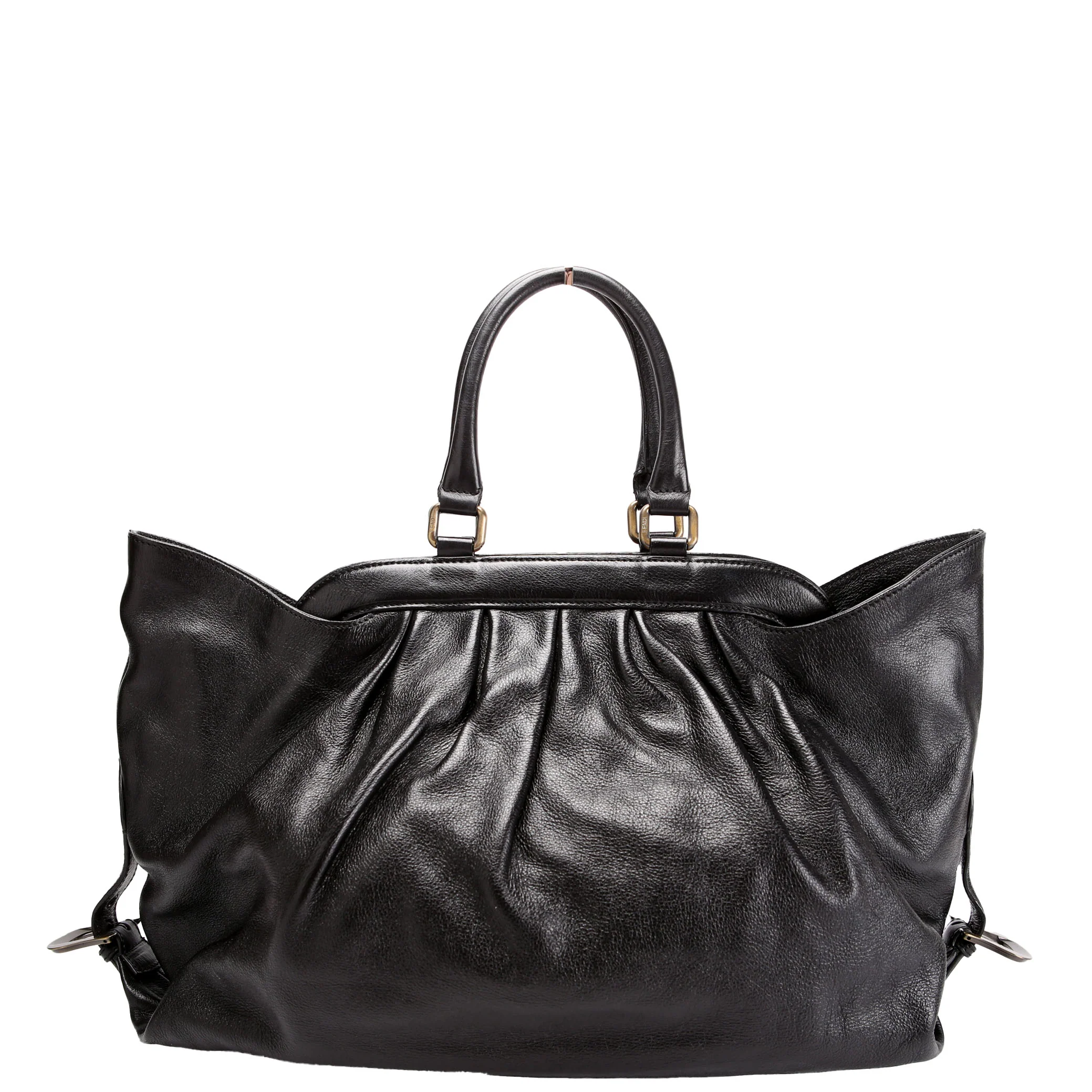 FENDI Borsa Frame Doctor Tote Leather Black