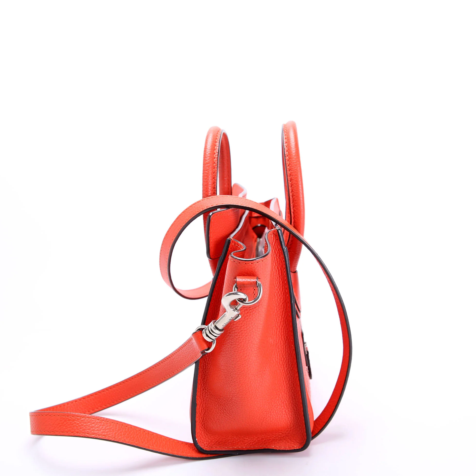 CELINE Luggage Nano Orange/Silver