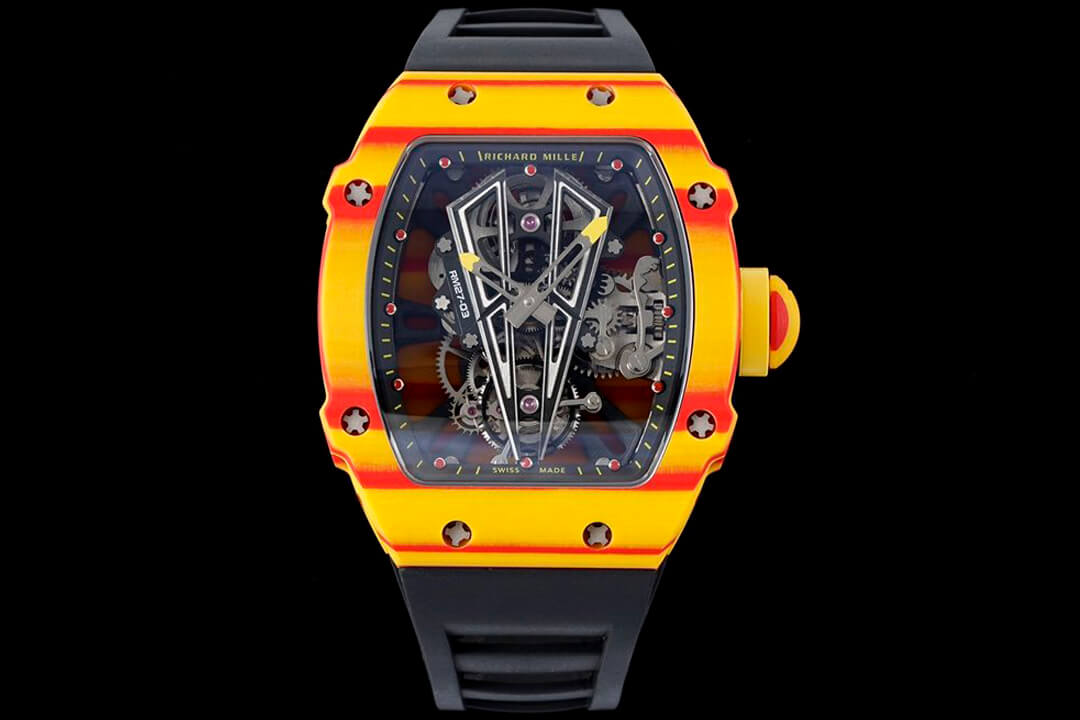 【7A Quality】Richard Mille RM27-03 Rafael Nadal Tourbillon Best Edition Rubber Strap