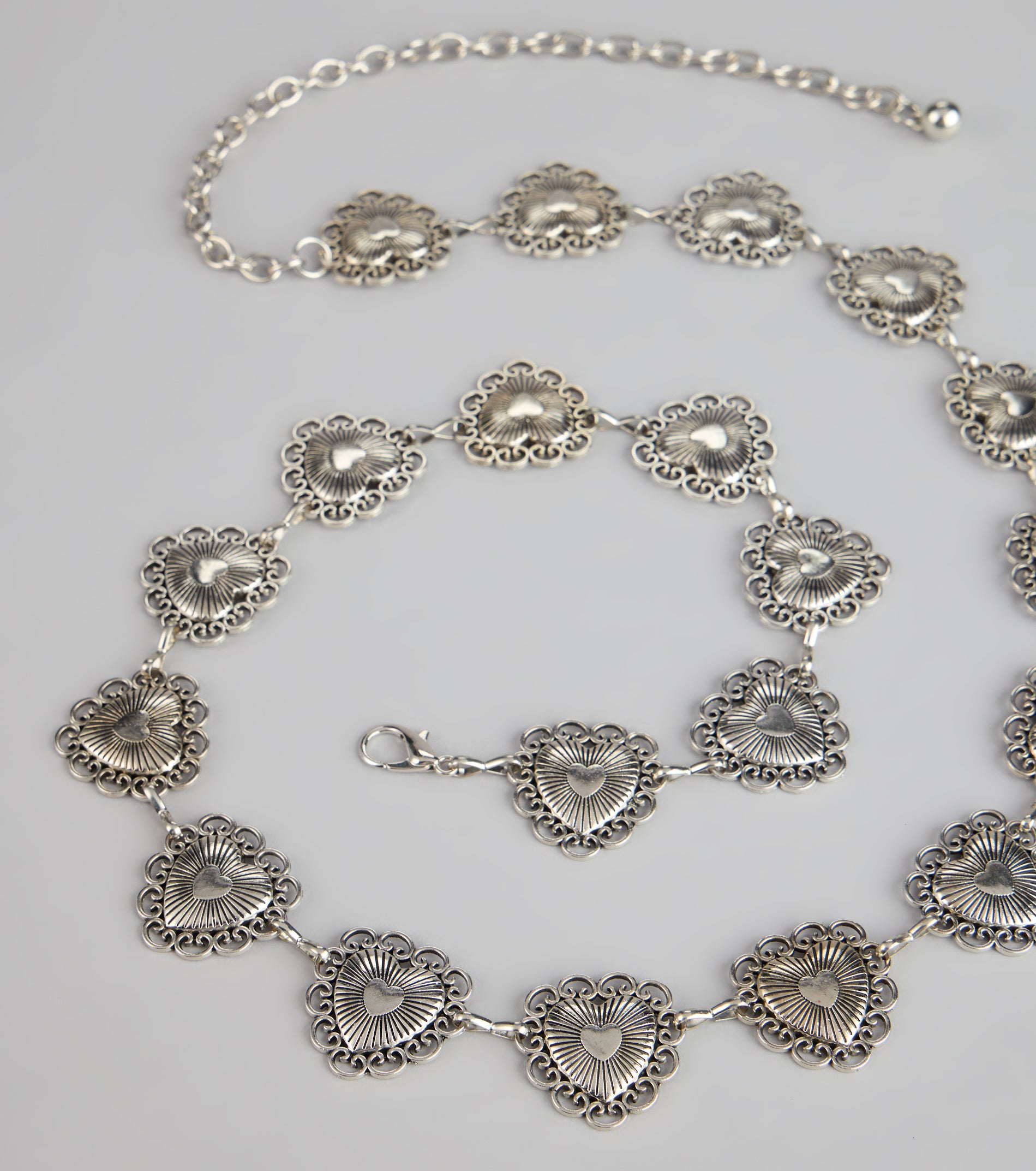 Edgy Charm Heart Chain Belt