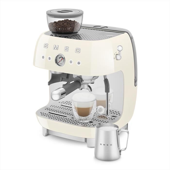 SMEG - Macchina da Caffè+macinacaffè 50's Style EGF03CREU-Panna LUCIDO
