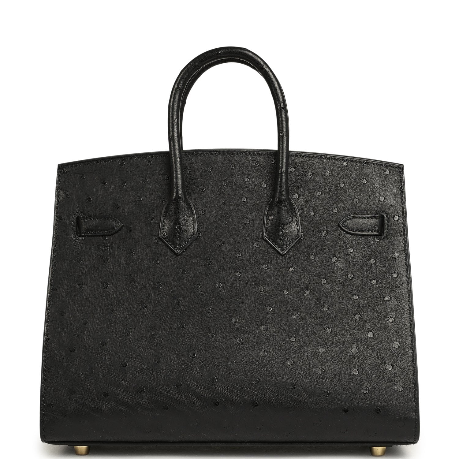 Hermes Birkin Sellier 25 Black Ostrich Gold Hardware