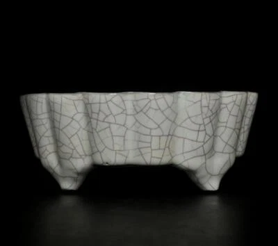 Xuanhe Signed Old Fine Chinese Ru Yao Ru Kiln Brush Washer w/dragon&phoenix