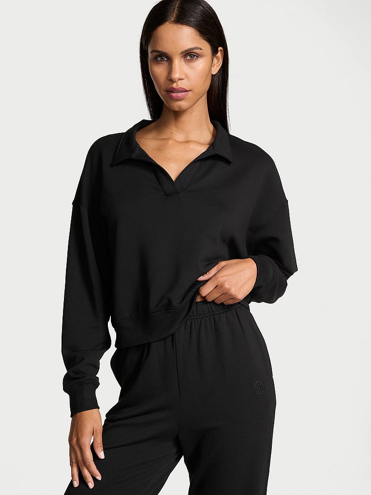 Victoria's Secret Brushed Modal Fleece Collared Pullover