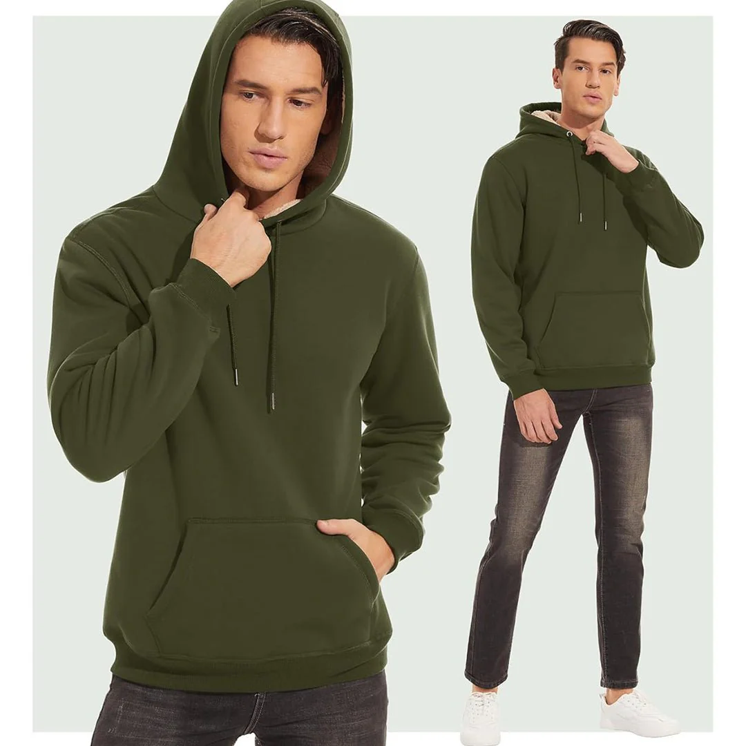 Men's Fleece Hoodie Thick Fleece Lined Sweatshirt