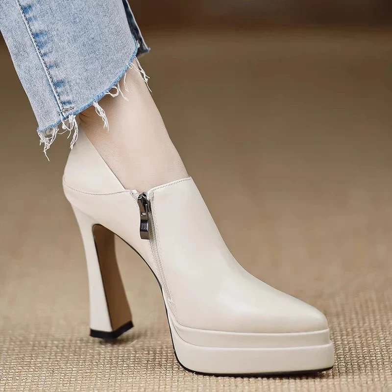 High Heels Women Shoes Pointed Toe Luxury Fashion Pumps Elegant Dress Woman Leather Shoes 2025 Autumn Designer Chaussure Femme