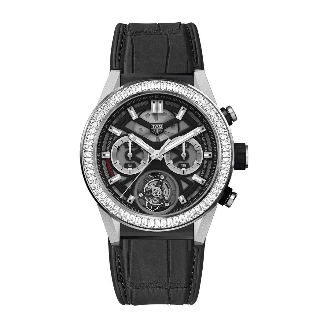 【Super Clone】TAG Heuer Carrera Chronograph Tourbillon Automatic 45mm Titanium PVD CAR5A81.FC6377