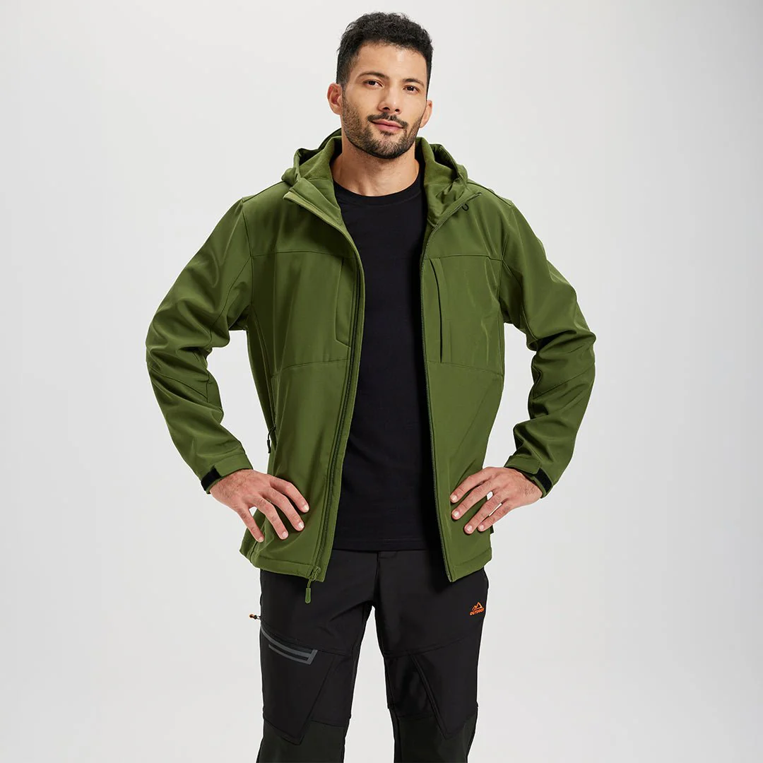 Men's Tactical Softshell Jacket Hooded Waterproof Coat