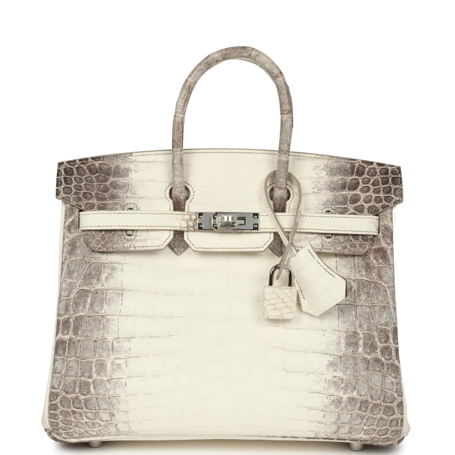 HERMÈS Birkin 25 Himalaya Niloticus Crocodile Palladium Hardware
