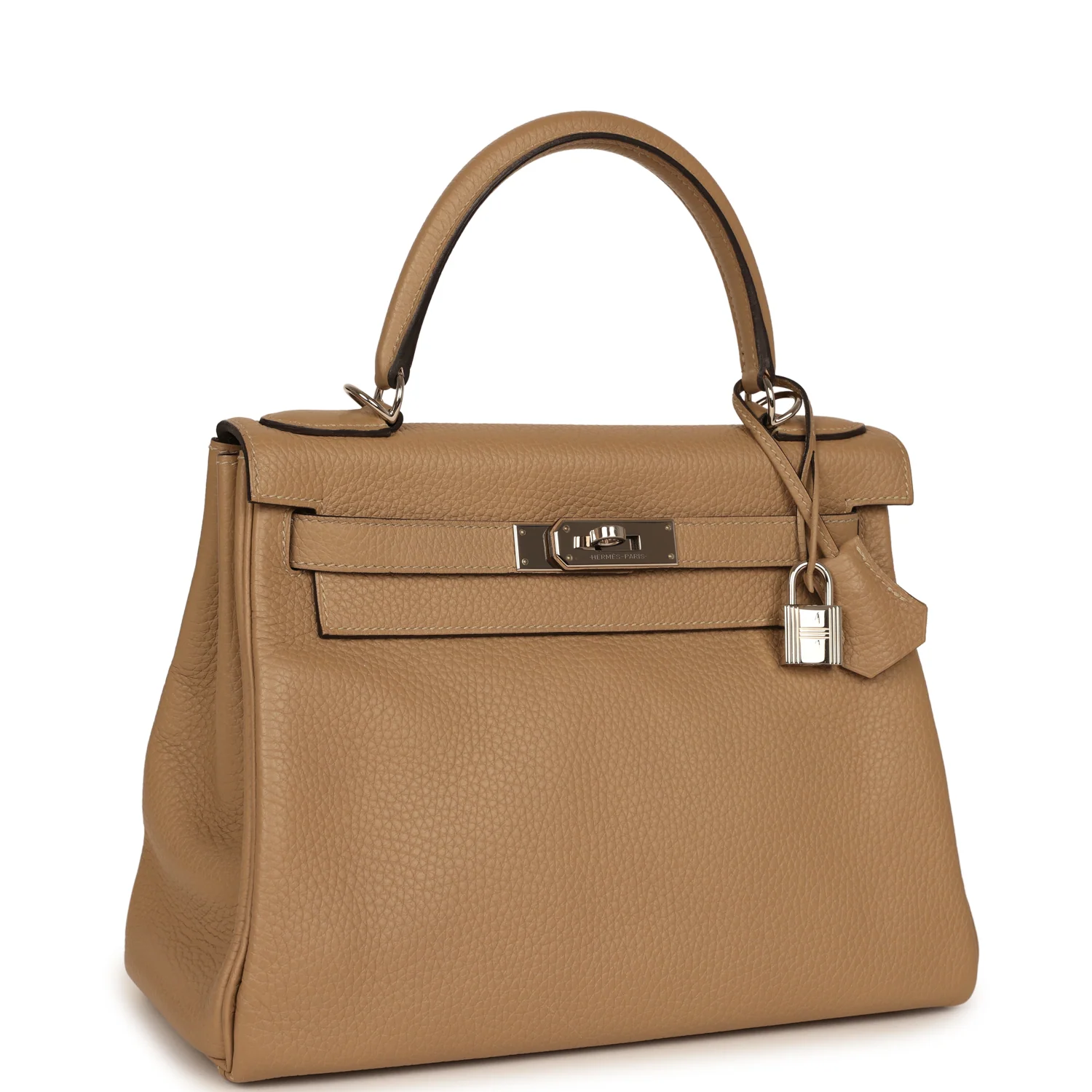 HERMÈS Kelly Retourne 28 Trench Clemence Palladium Hardware